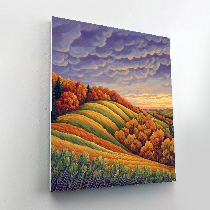 Frederick Varley Inspired Rhythmic Autumn Ridge At Dusk DIY paint by numbers