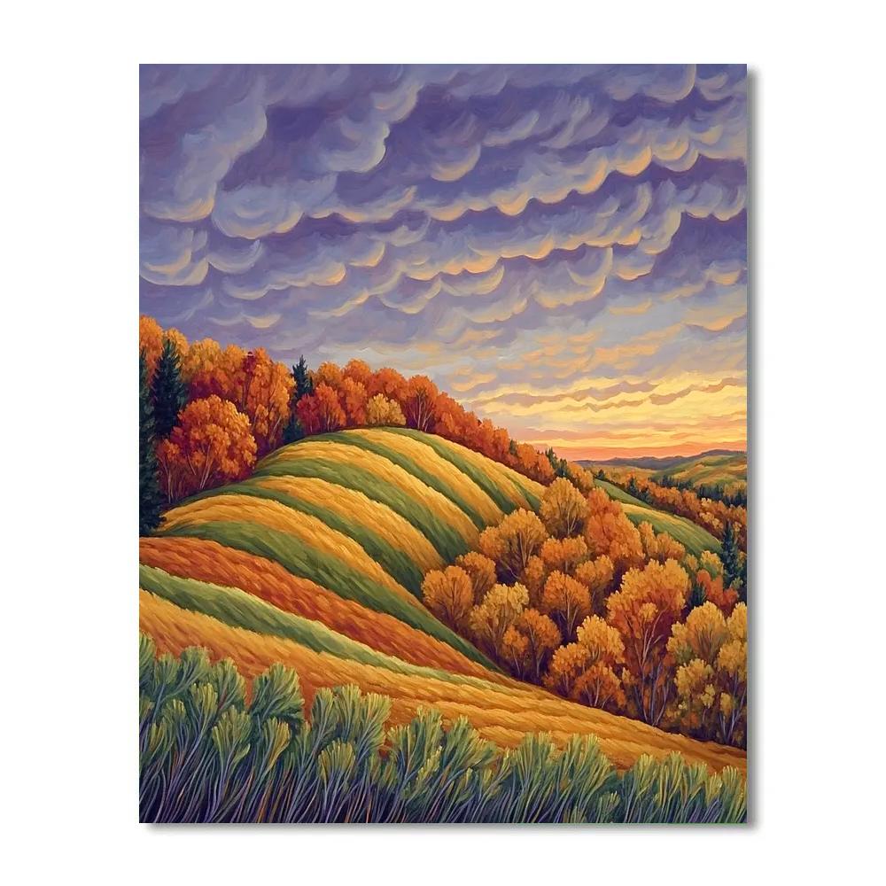 Frederick Varley Inspired Rhythmic Autumn Ridge At Dusk DIY paint by numbers