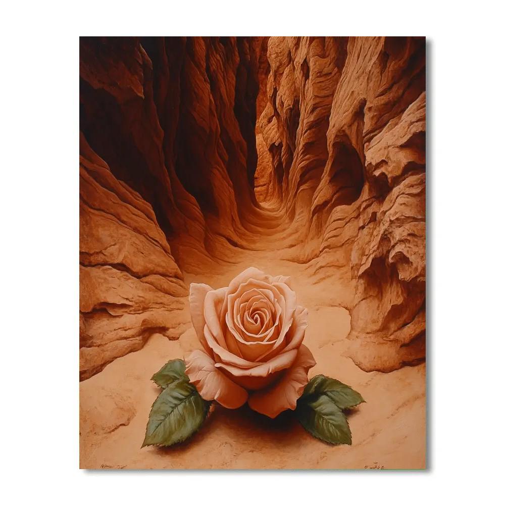 Georgia OKeeffe Inspired Desert Canyon Rose paint by numbers