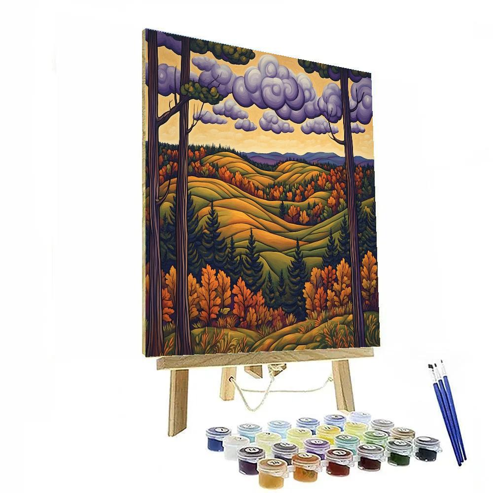 J. E. H. MacDonald Inspired Algoma Autumn Hills paint by numbers