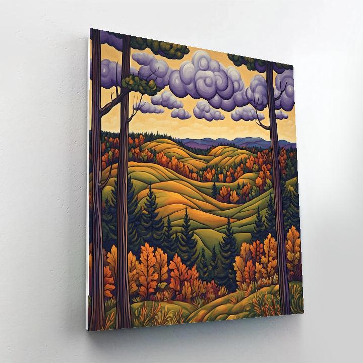 J. E. H. MacDonald Inspired Algoma Autumn Hills paint by numbers
