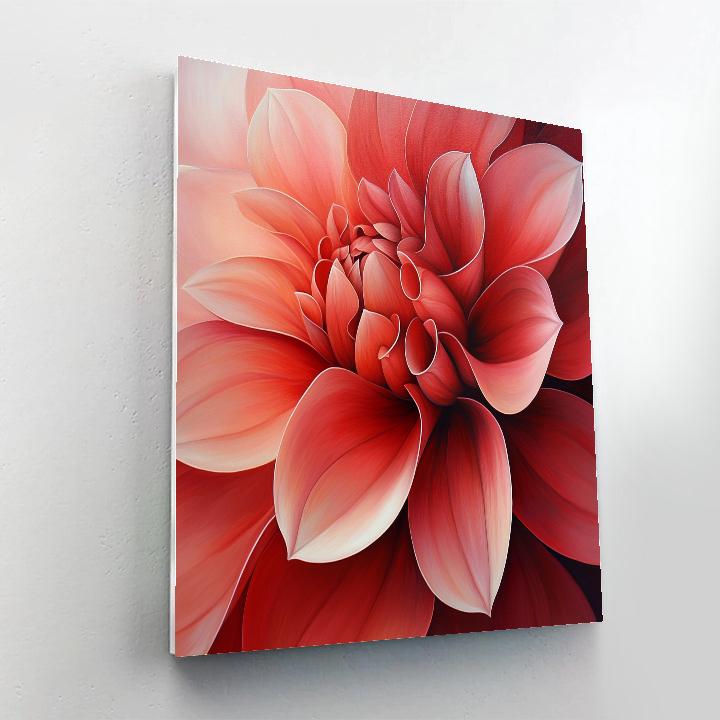 Georgia O’Keeffe Inspired Red Petal Close-Up paint by color