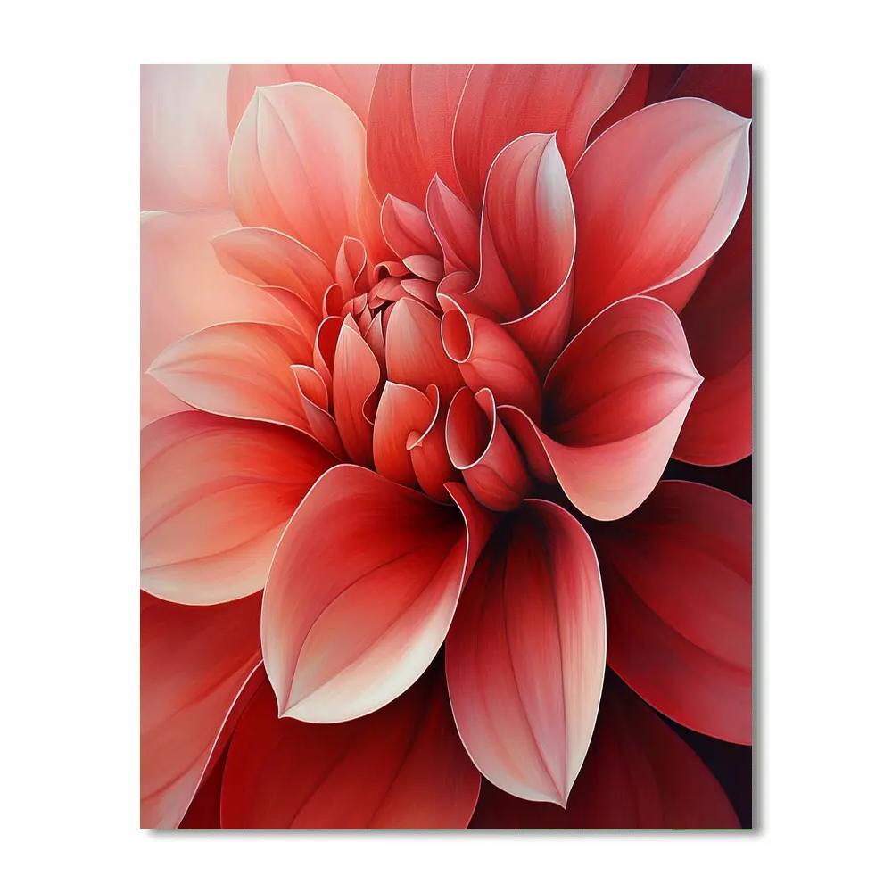 Georgia O’Keeffe Inspired Red Petal Close-Up paint by color