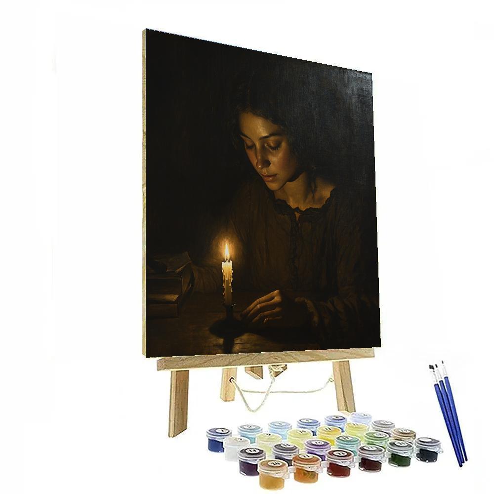 Rembrandt Inspired Candlelit Portrait paint by color