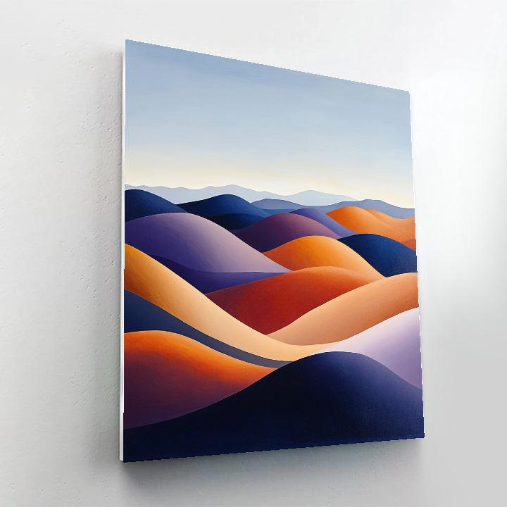 Georgia O’Keeffe Inspired Rolling Desert Hills Under Blue Sky paint by number