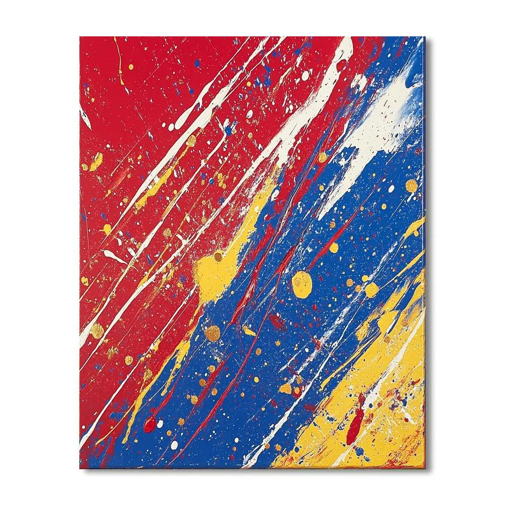 Jackson Pollock Inspired Solar Rhythm In Primaries paint by numbers