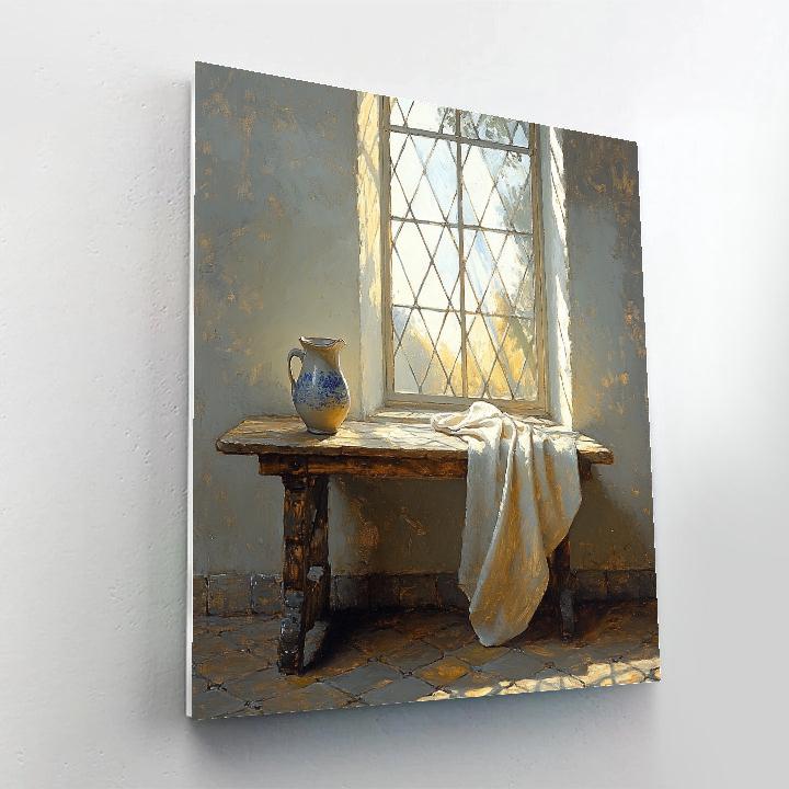 Johannes Vermeer Inspired Sunlit Delft Window DIY paint by numbers