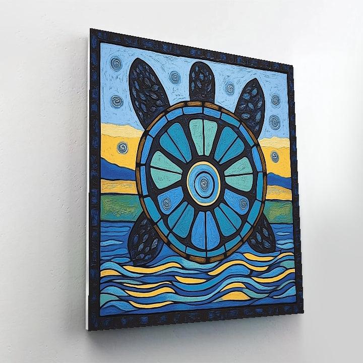 Norval Morrisseau Inspired Turtle Of The Water Spirits paint by number