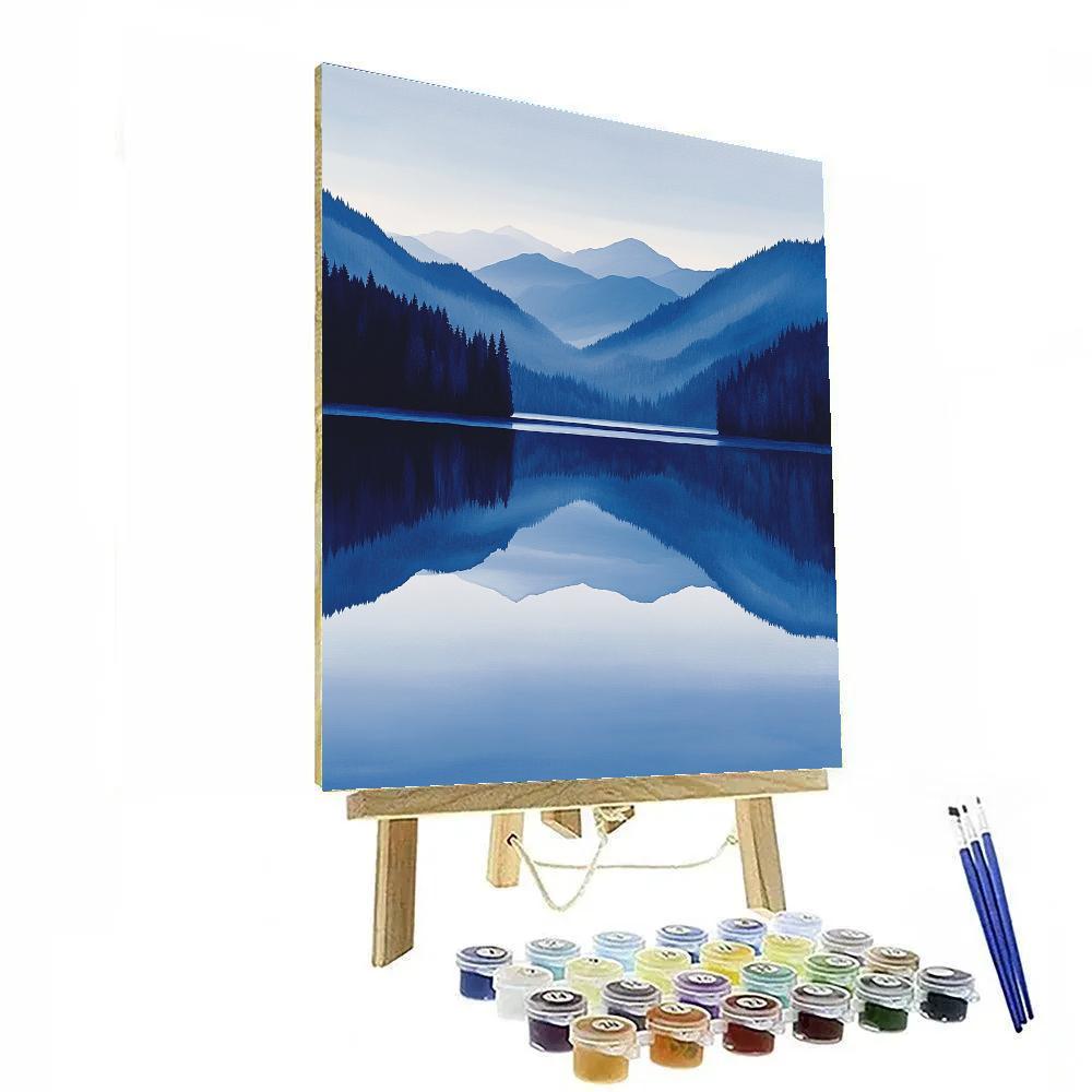 Lawren Harris Inspired Northern Lake In Stillness paint by numbers