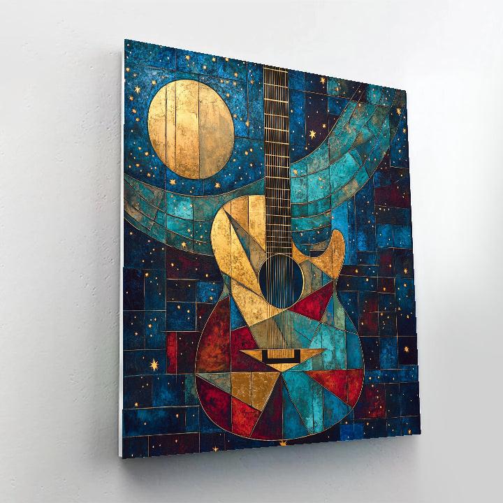 Pablo Picasso Inspired Celestial Guitar Abstraction Painting by numbers kit