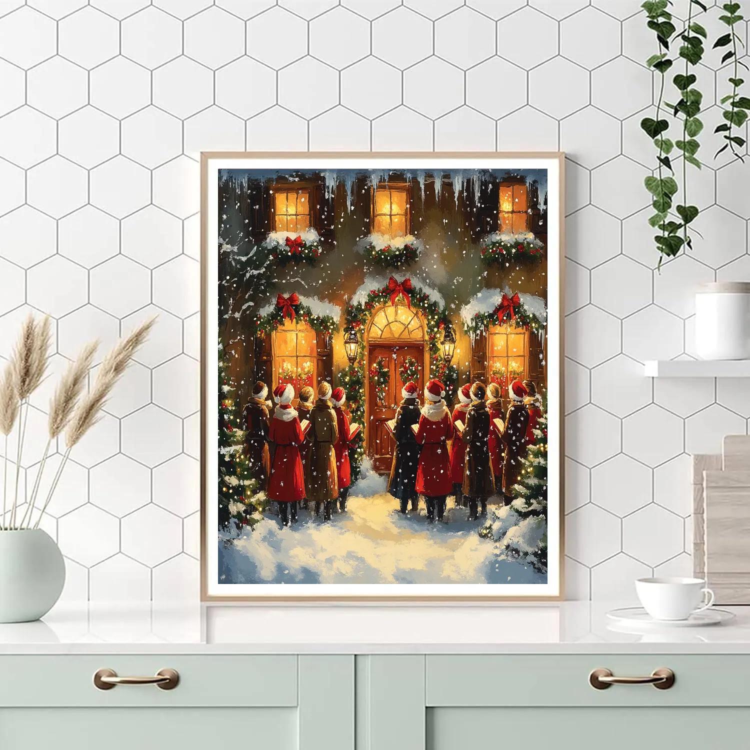 Lamplight Carolers paint by numbers
