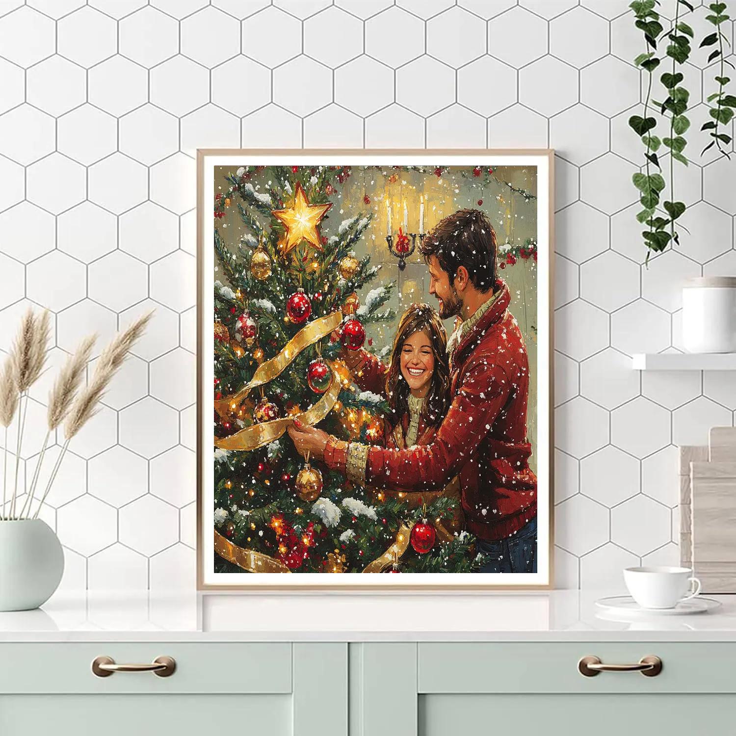 Trimming The Tree painting number kit