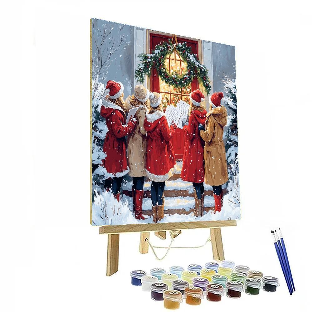 Caroling At The Door DIY paint by numbers