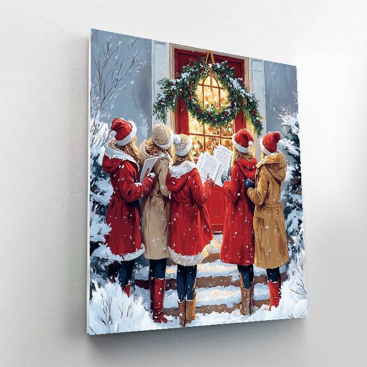 Caroling At The Door DIY paint by numbers