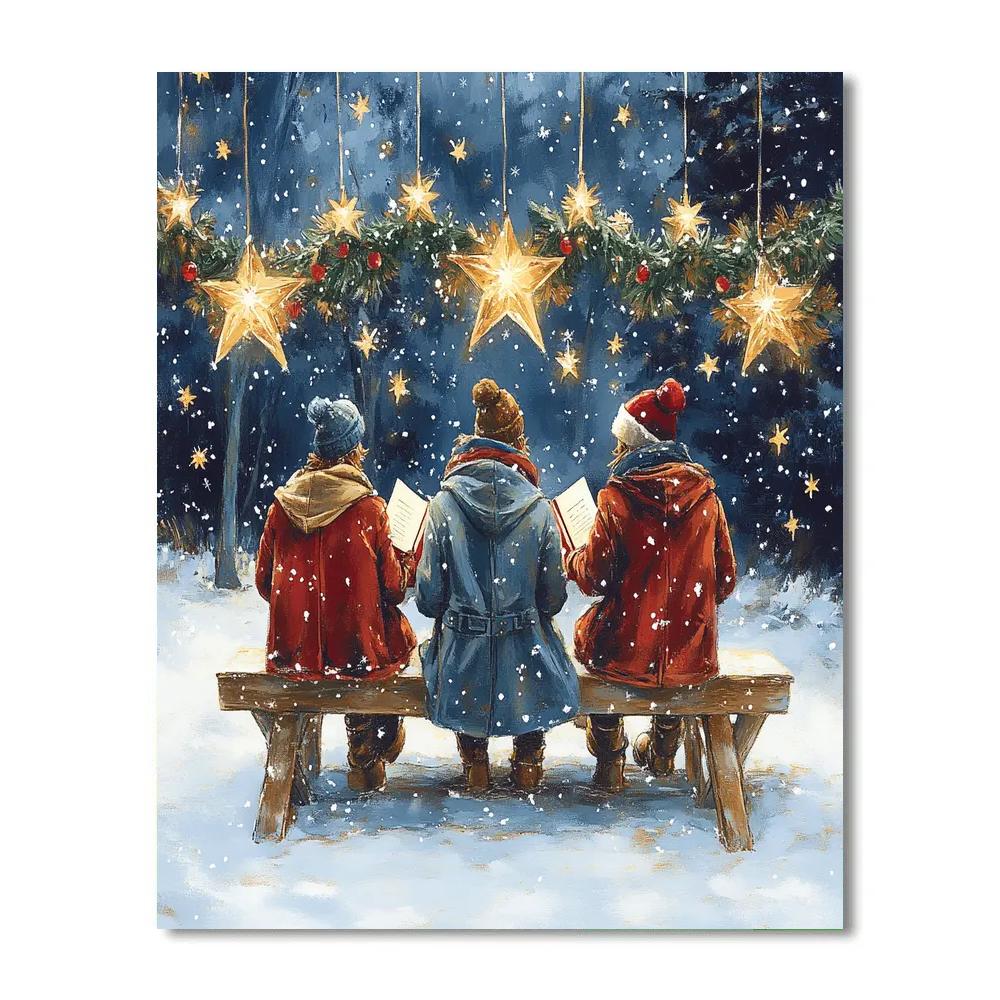 Starlit Carol Bench Number painting