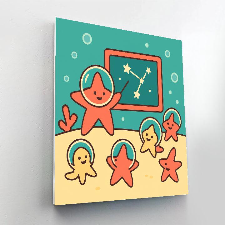 Starfish Space School DIY paint by numbers