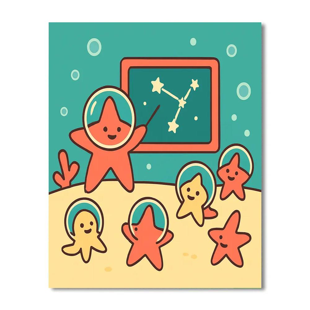 Starfish Space School DIY paint by numbers