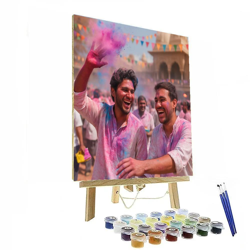 Holi Street Celebration Mathura DIY paint by numbers