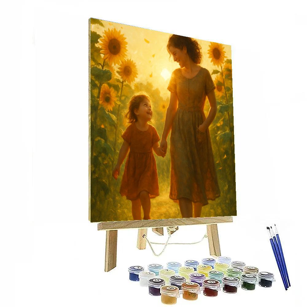 Sunflower Field Stroll Number painting