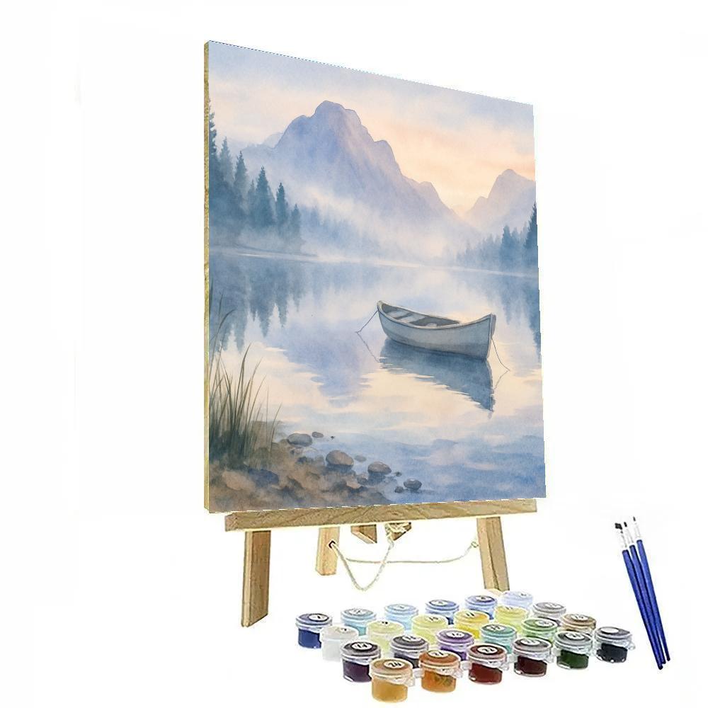 Misty Lake At Dawn Painting by numbers kit