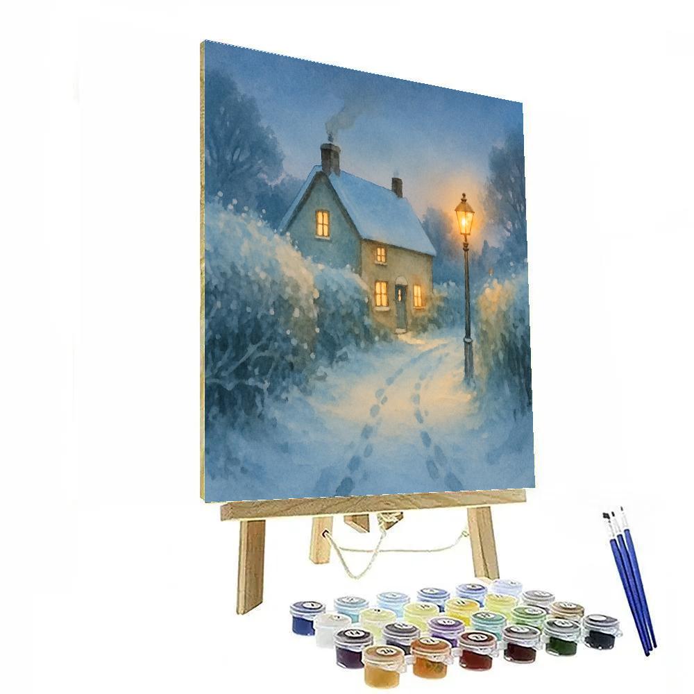 Warm Window On Frosted Lane Paint by numbers art