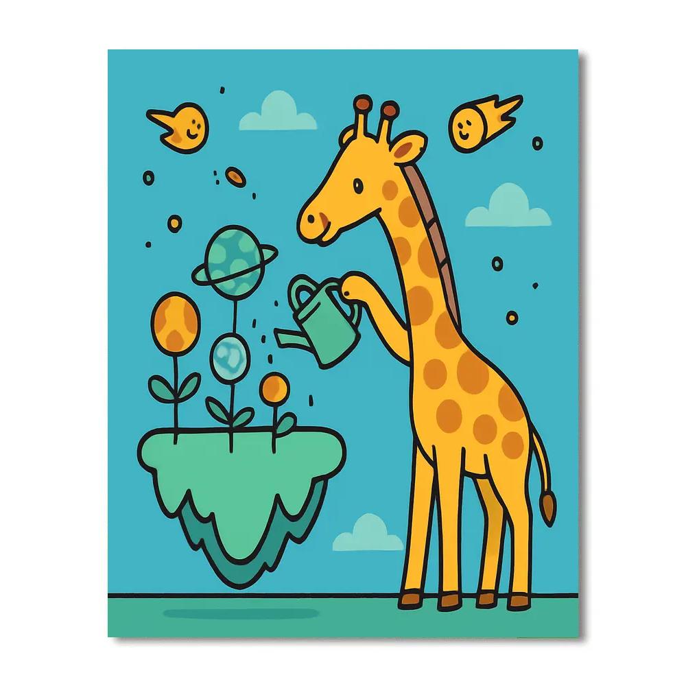 Cosmic Garden Giraffe Paint by numbers kits