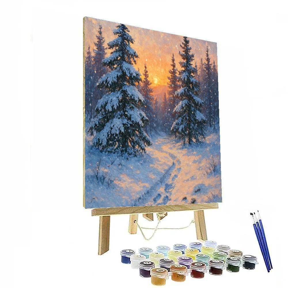 Amber Sunset At Pine Ridge Number painting
