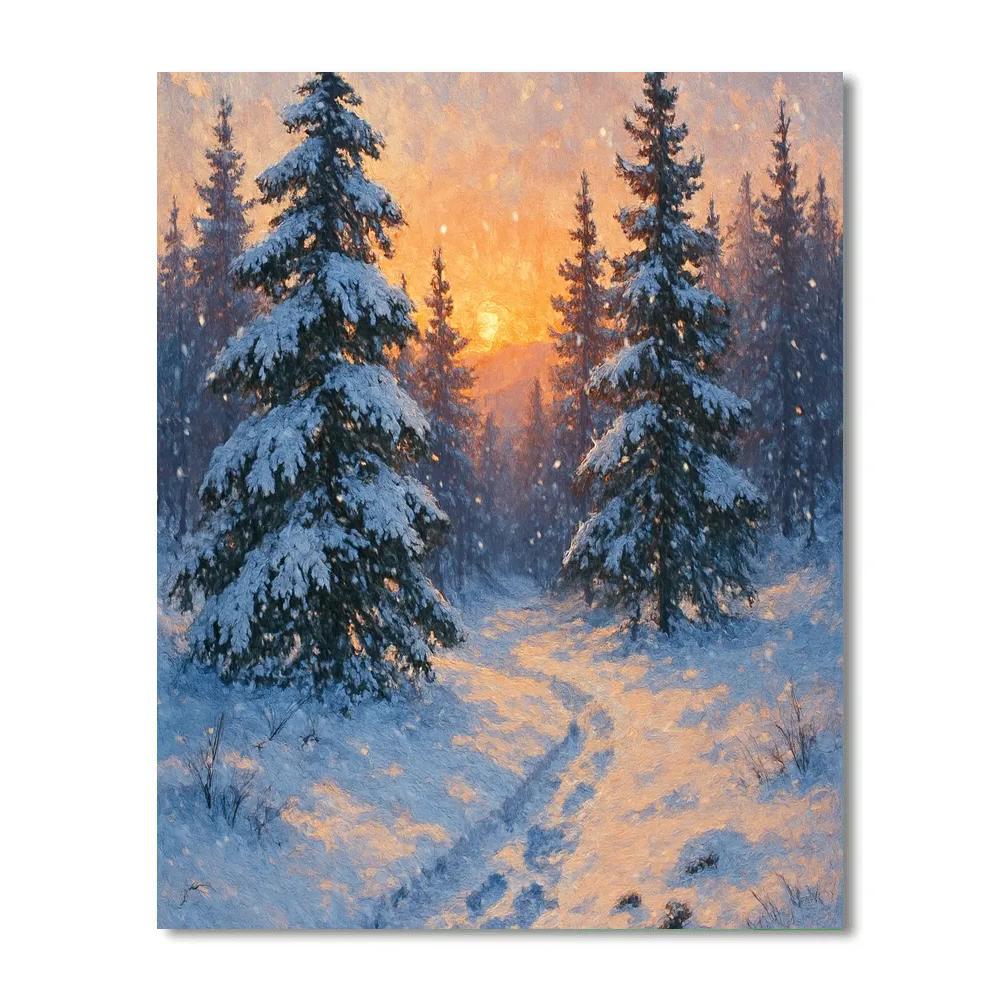 Amber Sunset At Pine Ridge Number painting