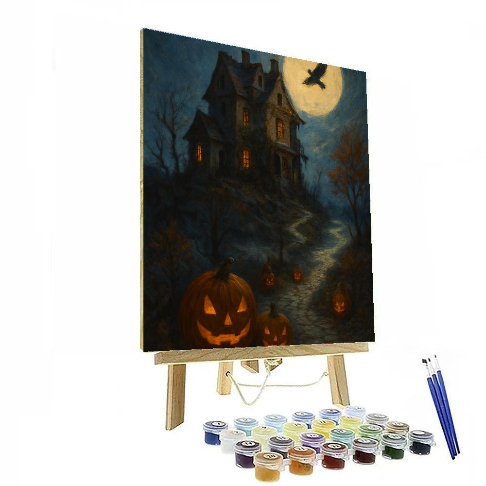 Moonlit Hollow Manor Paint by numbers art
