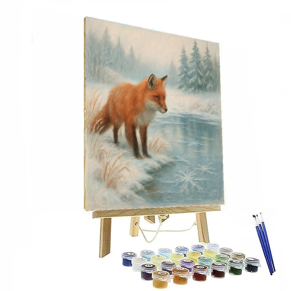 Fox Trail By Frozen Pond Paint by numbers art