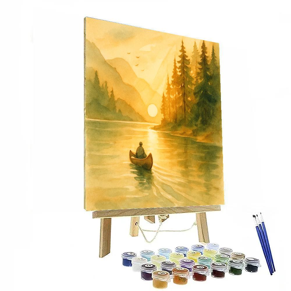 Golden Hour Canoe Numbered painting kits