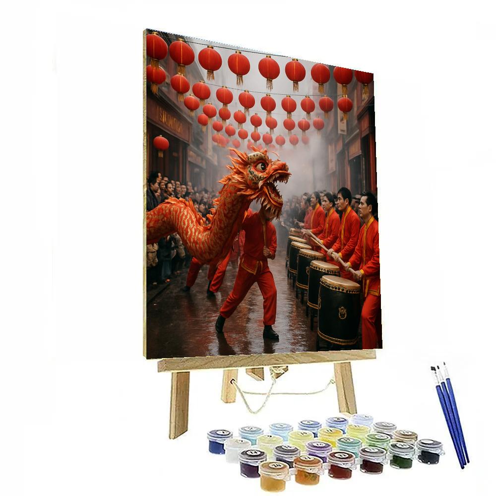 Lunar New Year Dragon Dance paint by numbers