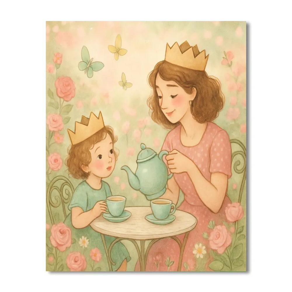 Garden Tea Party DIY paint by numbers