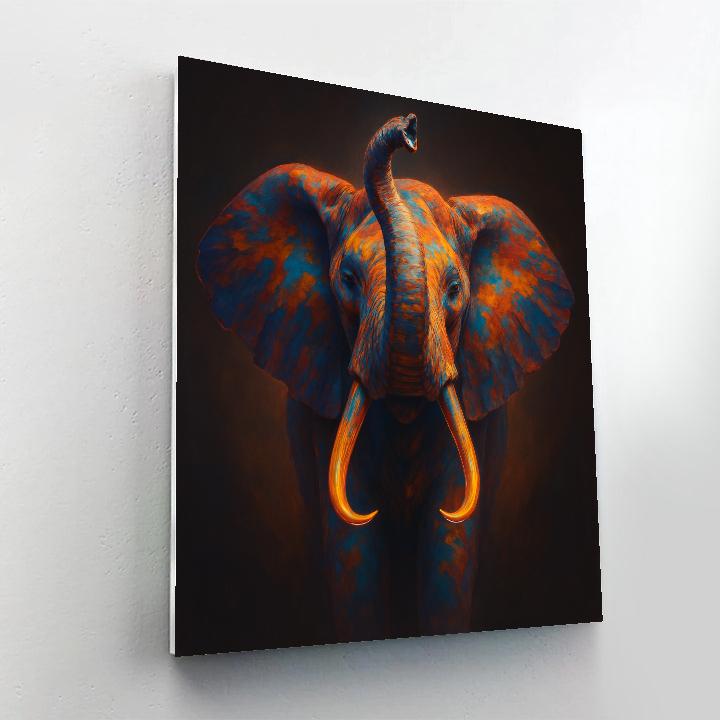 Solar Elephant Reverie paint by color