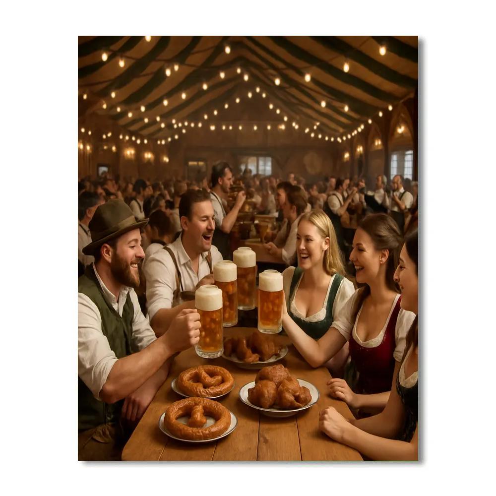 Oktoberfest Beer Tent DIY paint by numbers