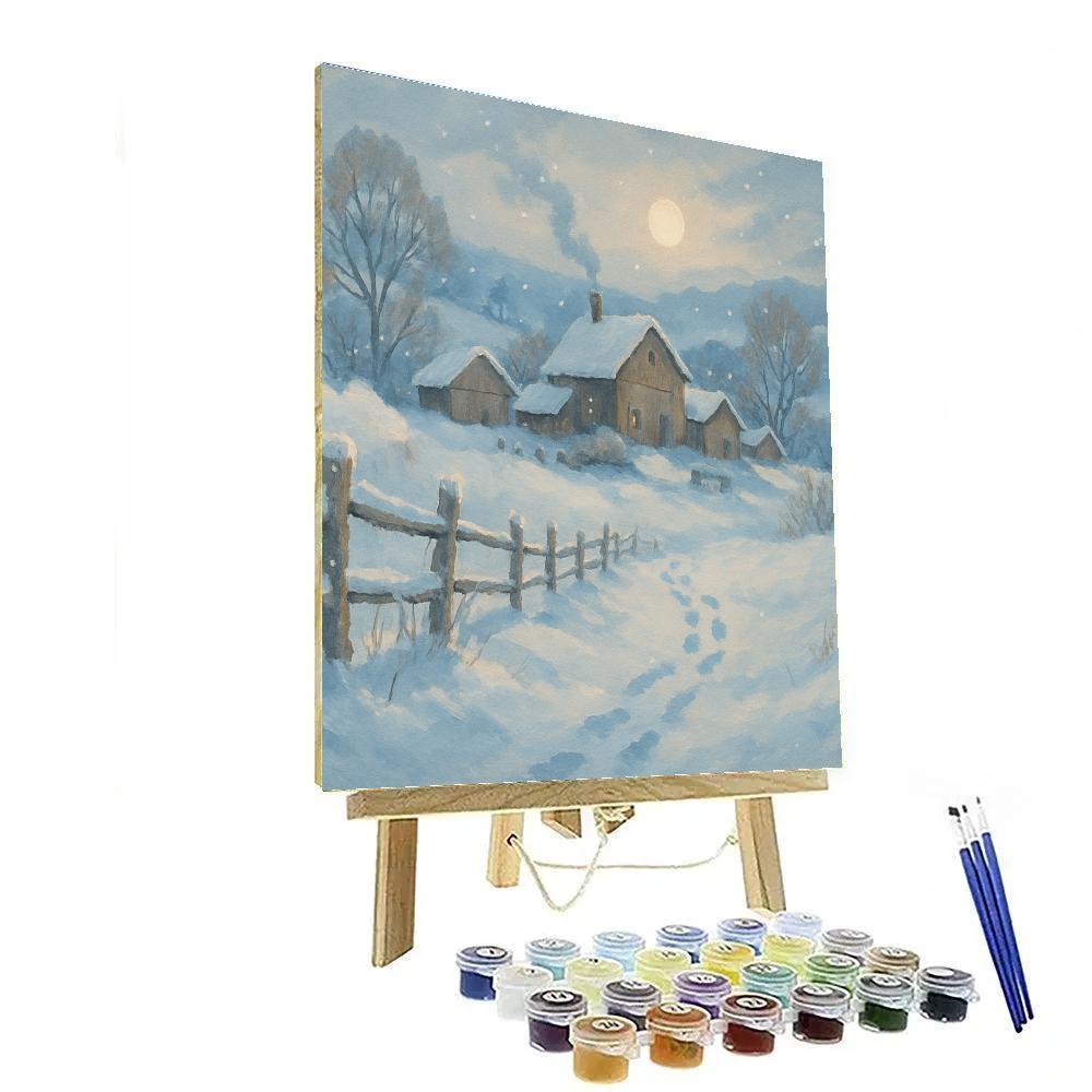 Silent Snowfall Over Hillstead paint by color