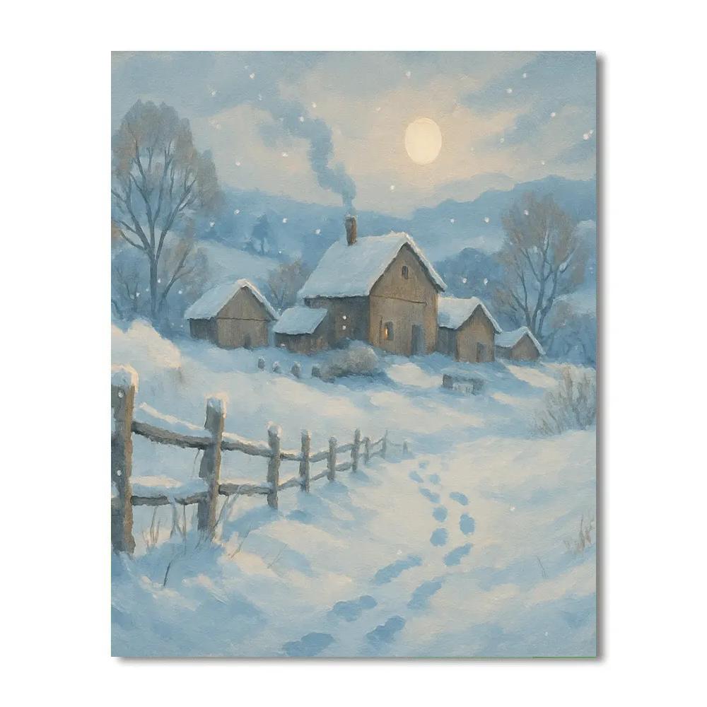 Silent Snowfall Over Hillstead paint by color