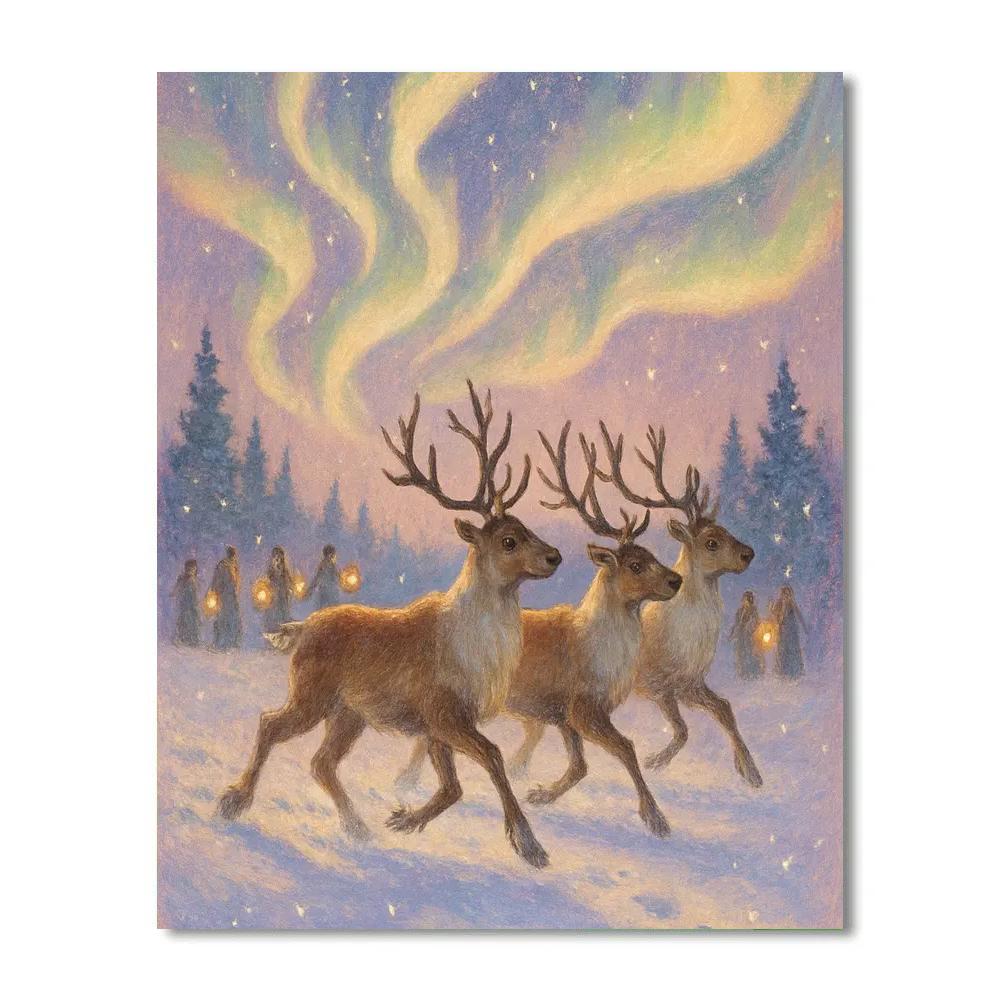 Aurora Reindeer Parade Paint by numbers kits