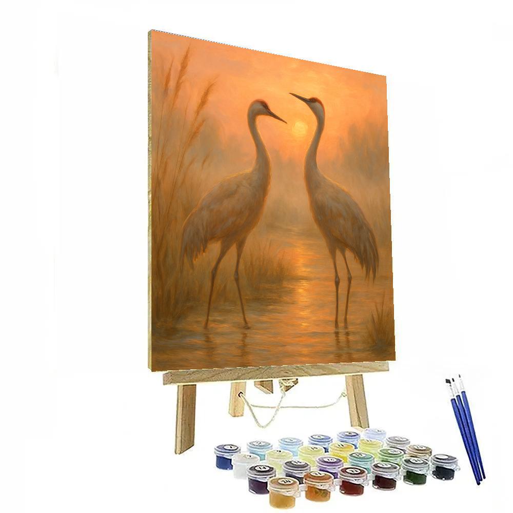 Sunrise Crane Duet Paint by numbers kits