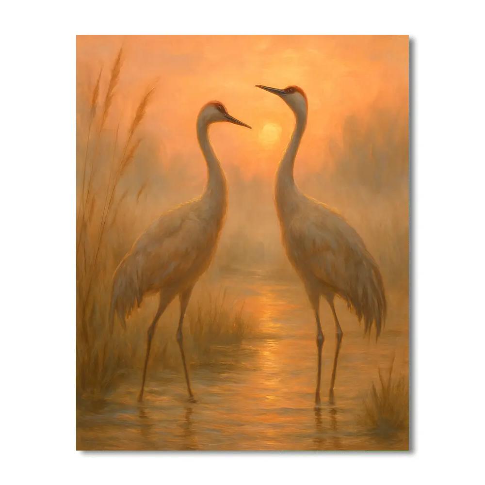 Sunrise Crane Duet Paint by numbers kits