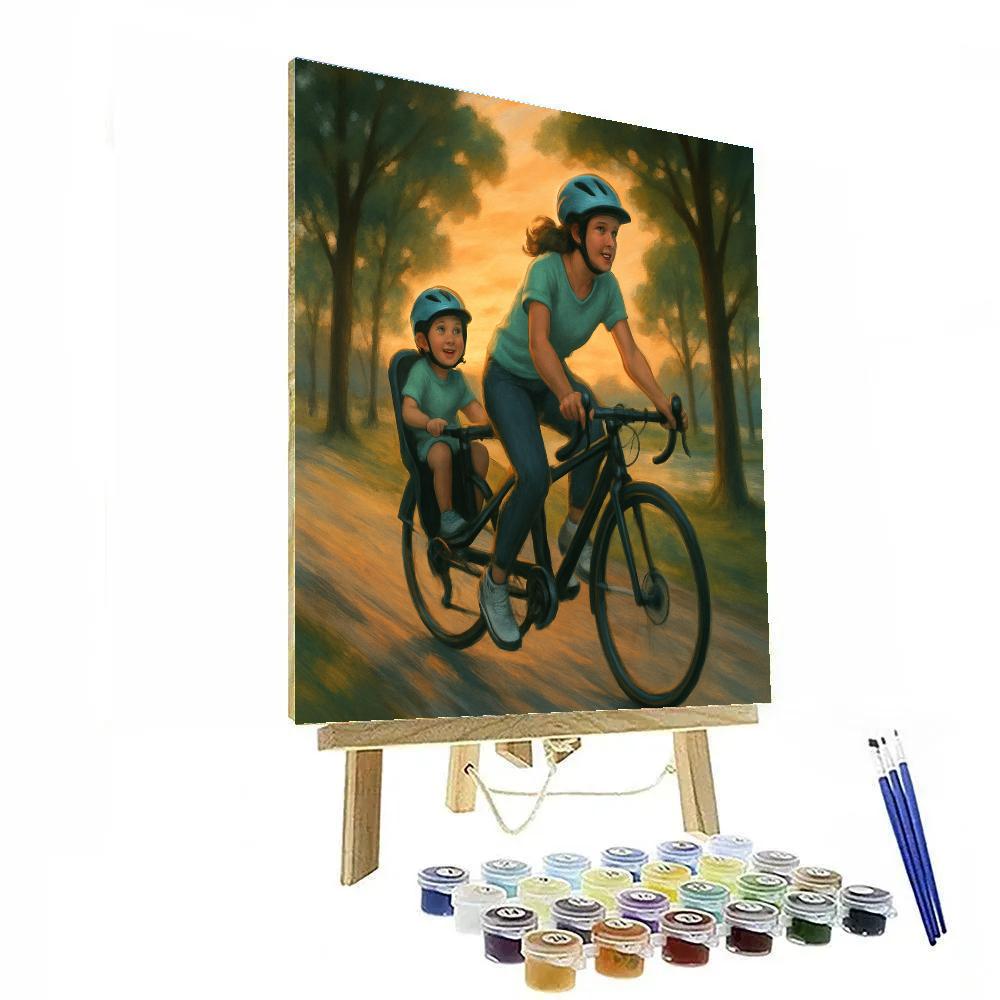Early Morning Bike Ride painting number kit
