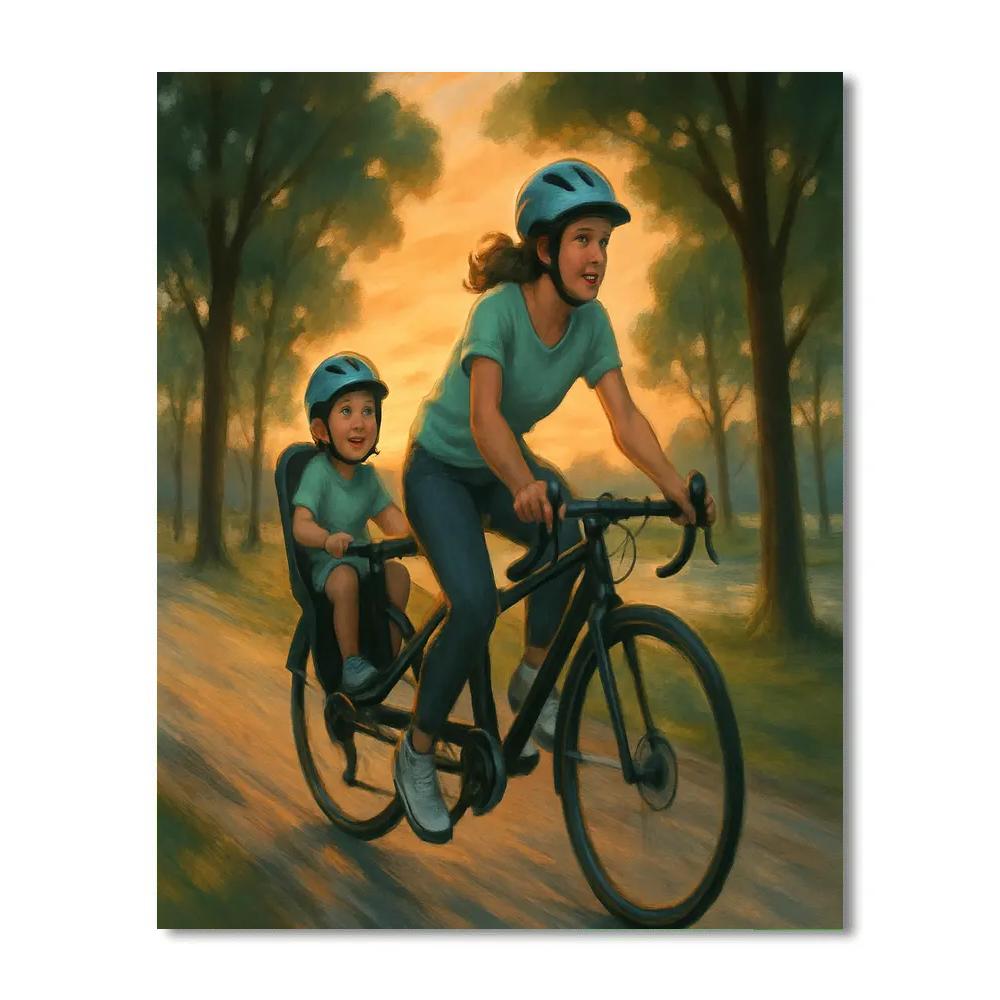 Early Morning Bike Ride painting number kit