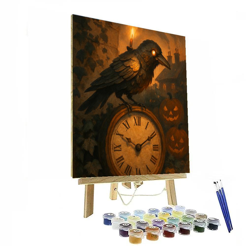 Clockwork Crow And Candlelight Paint by numbers art