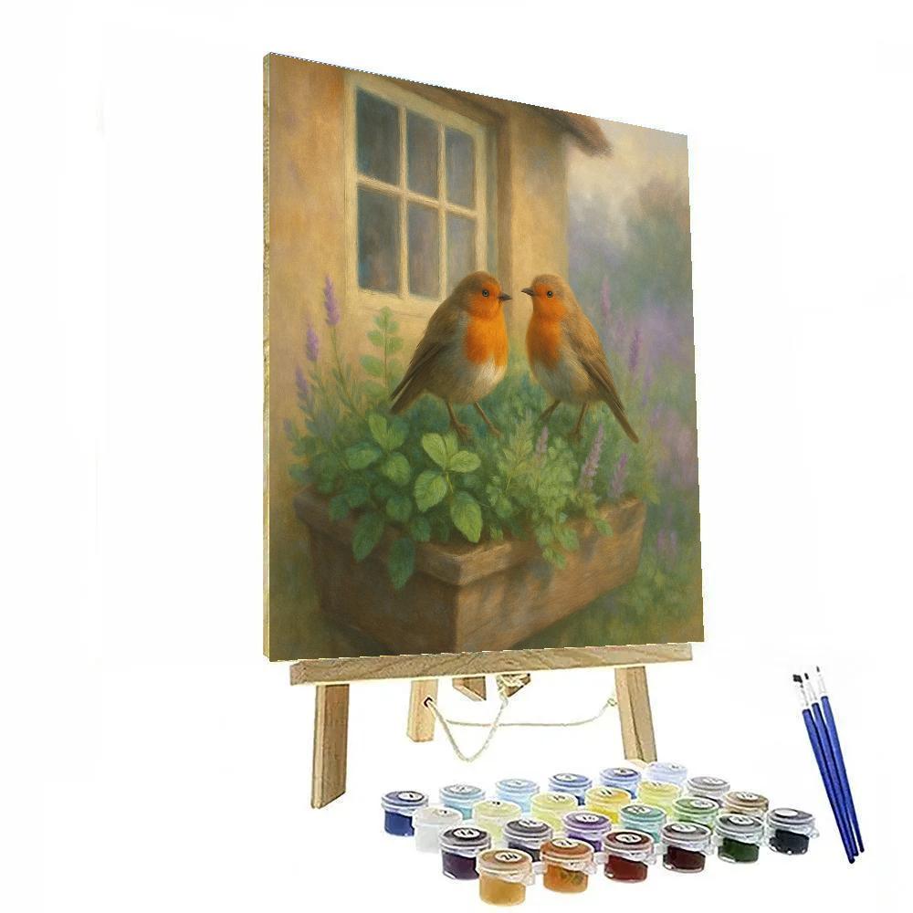 Robin Window Garden Number painting