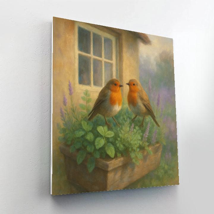 Robin Window Garden Number painting