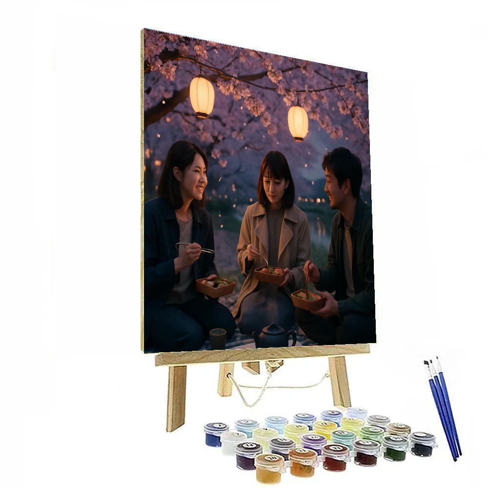 Hanami Evening Picnic Painting by numbers kit