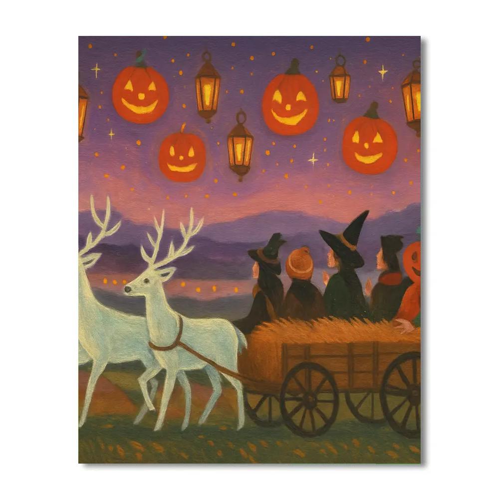Enchanted Hayride Skyline paint by number