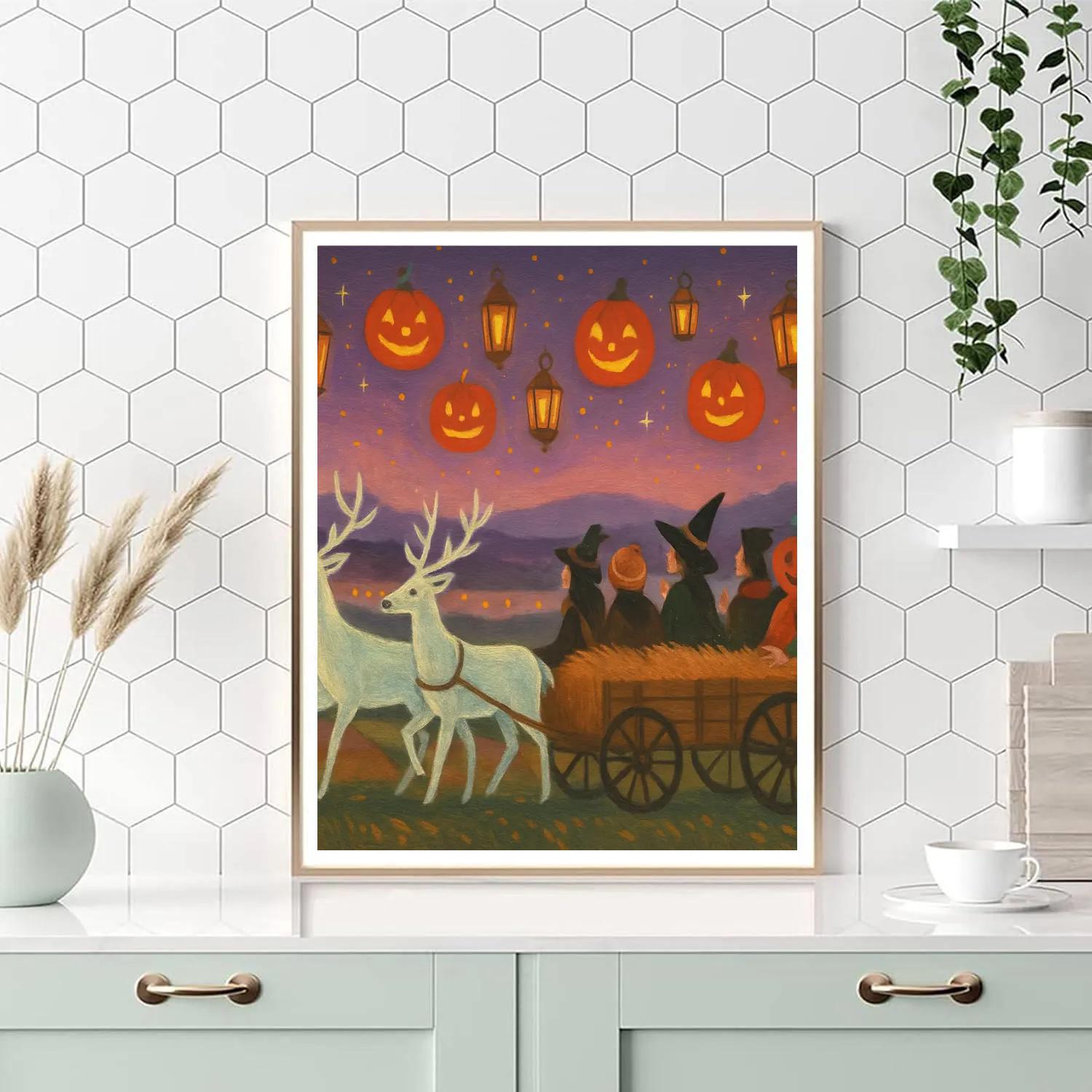 Enchanted Hayride Skyline paint by number