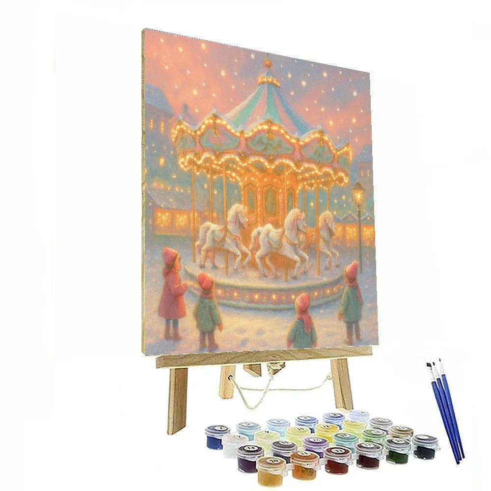 Peppermint Carousel Night Painting by numbers kit