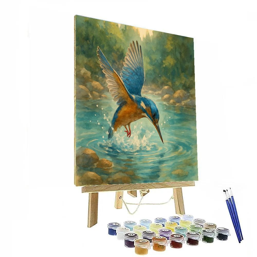 Kingfisher River Leap painting number kit